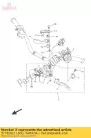 5YT829111000, Yamaha, soporte, palanca 1 yamaha  yfm 250 350 660 700 2004 2005 2006 2007 2008 2009 2010 2011 2012 2013 2014 2015 2016 2017 2018 2019 2020 2021, Nuevo