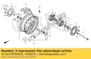 Honda 42301MM5000 eixo da roda traseira - Lado inferior