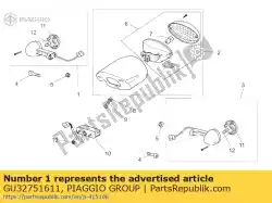 Aquí puede pedir izquierda delantera / trasera derecha gire índica. De Piaggio Group , con el número de pieza GU32751611: