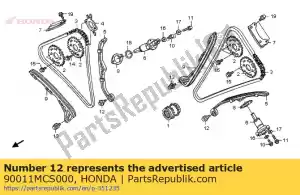 honda 90011MCS000 perno, pivote tensor - Lado inferior