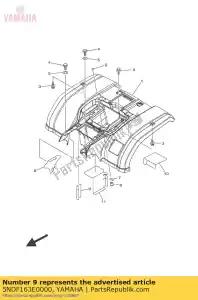 yamaha 5NDF163E0000 cubierta, guardabarros trasero - Lado inferior