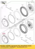 410250320WA, Kawasaki, jante, rr, 2.15x18, argent klx250sc kawasaki  klx 250 2014 2015 2016 2017 2018 2019 2020 2021, Nouveau