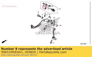 Honda 90651MGE641 clipe, troque a tampa - Lado inferior