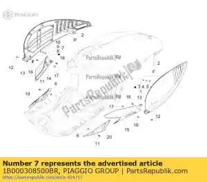 Piaggio Group 1B000308500BR right lateral bonnet - Bottom side