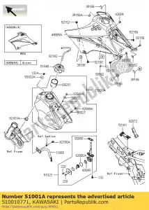 Kawasaki 510010771 depósito de combustible - Lado inferior