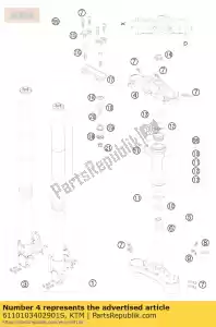 ktm 6110103402901S bovenste drievoudige klem 07 - Onderkant