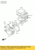 11061S102, Kawasaki, junta, cilindro delantero lv1000-a kawasaki klv 1000 2004 2005, Nuevo