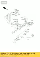 181101176, Kawasaki, body end-muffler zr1200-a1 kawasaki zrx zxr 1200 2001 2002 2003 2004 2005 2006, New