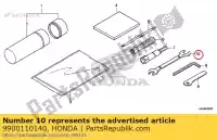 9900110140, Honda, llave inglesa, 10x14 honda  (b) usa (e) england a super sport usa belgium ca cb cbr cbrr (g) japanese domestic / nc23-100 clm little cub (x) japan clr fwd (d) nc nsc nsr nss nt nx rf (d) s (p) netherlands / bel sd (f) germany sh vfr vt vtr xl xlr z k1 netherlands 50 70 80 125, Nuevo