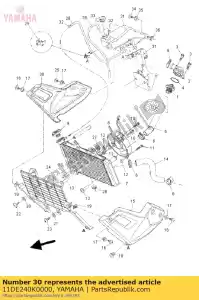 yamaha 11DE240K0000 cubierta del radiador culo - Lado inferior