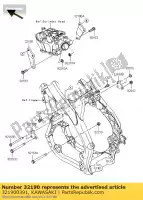 321900391, Kawasaki, support-moteur, upp, lh kx250w9f kawasaki kx 250 2009 2010, Nouveau