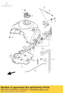 suzuki 6811021H10EGG juego de cintas, combustible t - Lado inferior