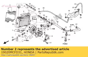 Honda 19020MCFD31 ventilador comp., resfriamento - Lado inferior