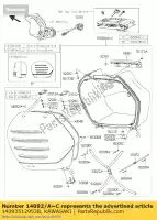 14093512953B, Kawasaki, capa, bolsa lateral, lh, m.m.gr kawasaki gtr  e 1400gtr abs zg1400 kact 1400 , Novo