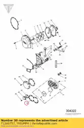 Aquí puede pedir junta izquierda tapa del cigüeñal de Triumph , con el número de pieza T1260757: