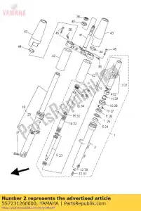 yamaha 5S7231260000 tubo exterior (izquierda) - Lado inferior