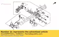 43105MFFD02, Honda, pad comp. (una) honda (l) japanese domestic / nc29-100 ntv nx riii nc24-102 (j) japan xl xrv 400 600 650 700 750 1988 1989 1990 1991 1992 2010 2011, Nuevo