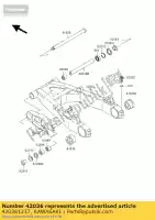 420361237, Kawasaki, huls, achteras, links kawasaki zx zephyr 1000 1100 10, Nieuw