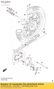 suzuki 5474026101 espaciador, hacha delantera - Lado inferior