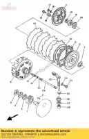 2UJ161500000, Yamaha, engrenagem acionada primária comp. yamaha  xv xvs 250 1992 1994 1995 1996 1997 1998 1999 2001 2002 2004 2017 2018 2019 2020 2021, Novo