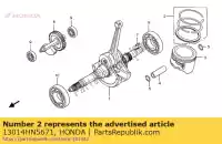 13014HN5671, Honda, conjunto de anéis, pistão (1,00) ( honda trx350fe fourtrax rancher 4x4 es 350 , Novo