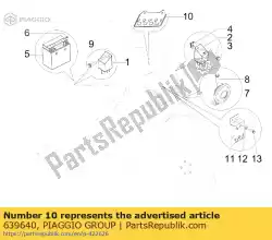 relais bevestigingsbeugel van Piaggio Group, met onderdeel nummer 639640, bestel je hier online: