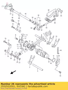 suzuki 2552522D01 haste, mudança de marcha - Lado inferior