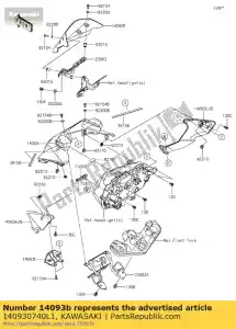 kawasaki 140930740L1 01 deksel,koplamp,links,c.c.rood - Onderkant