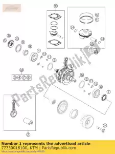 ktm 77730018100 crankshaft cpl. - Bottom side