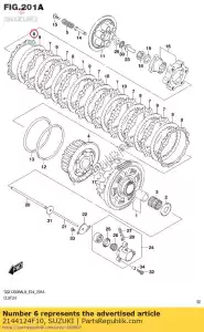 suzuki 2144124F10 placa, embrague dr - Lado inferior