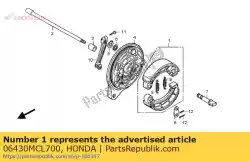 Aquí puede pedir juego de zapatas, freno (jb) de Honda , con el número de pieza 06430MCL700: