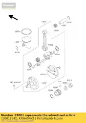 Qui puoi ordinare motore a pistoni kx125-l4 da Kawasaki , con numero parte 130011642: