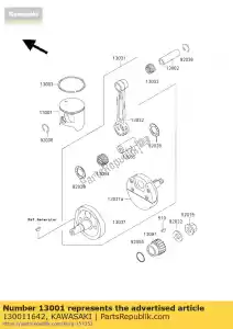 kawasaki 130011642 zuigermotor kx125-l4 - Onderkant