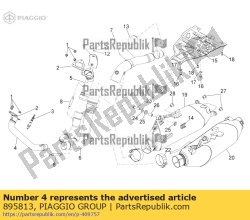 Aprilia 895813, Z przodu. rura wydechowa, OEM: Aprilia 895813