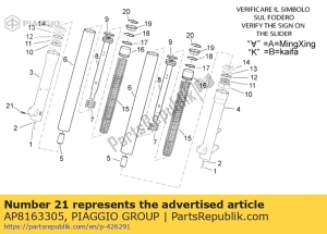 aprilia AP8163305 tornillo - Lado inferior