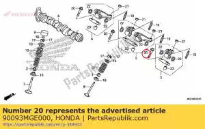 Honda 90093MGE000 bolt, flange socket, 6x35 - Bottom side