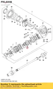 Suzuki 2731138A00 engrenagem, bisel fdr - Lado inferior