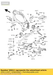 Aquí puede pedir quedarse, paso, rr, lh de Kawasaki , con el número de pieza 350111497: