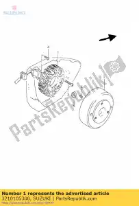 Suzuki 3210105300 conjunto do estator - Lado inferior