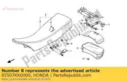 Ici, vous pouvez commander le bande comp. Un transporteur auprès de Honda , avec le numéro de pièce 83507KK0000: