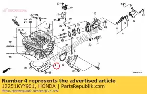 Honda 12251KYY901 junta, cabeça do cilindro - Lado inferior