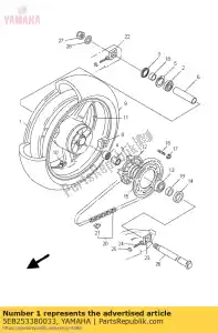 Yamaha 5EB253380033 gegoten wiel, achter - Onderkant