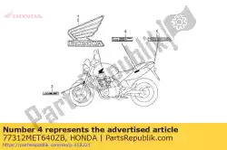 Tutaj możesz zamówić mark, rr. Co * type2 * od Honda , z numerem części 77312MET640ZB: