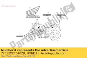 Honda 77312MET640ZB mark, rr.co * type2 * - Lado inferior