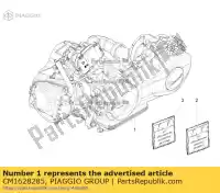 CM1628285, Piaggio Group, engine 125 4t 3v ie vespa zapm80100, zapm80101, zapma7100 zapm80101 946 125 946 2014 2015 2016 2017 2018 2019 2020 2021 2022, New