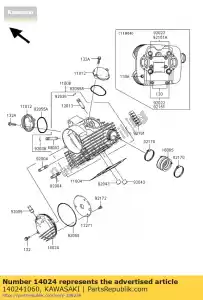 kawasaki 140241060 cubierta, árbol de levas klf300-a1 - Lado inferior