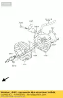 11001S001, Kawasaki, head-cylinder ksf50-a1 kawasaki kfx 50 2003 2004 2005 2006, New