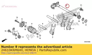 honda 24610KRM840 spindle comp., gearshift - Bottom side