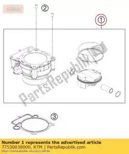 ktm 77530038000 cilindro + pistão cpl. - Lado inferior