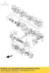 Ici, vous pouvez commander le vitesse, 4e entraîné auprès de Suzuki , avec le numéro de pièce 2434136E00: